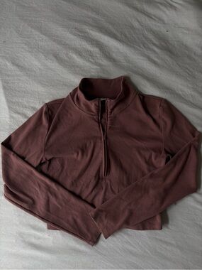 Sunday Best Crop Half-Zip Long Sleeve Pullover – Size Large